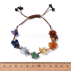 Pulseras de cuentas trenzadas con piedras preciosas de chakras naturales ajustables para mujeres&nbsp;BJEW-U035-02H