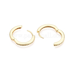 Orecchini a cerchio da donna in ottone con micro pavé di zirconi cubici&nbsp;EJEW-N054-57G