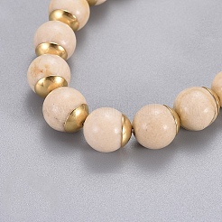 Natürliche fossile Perlen dehnen Armbänder&nbsp;BJEW-JB04178