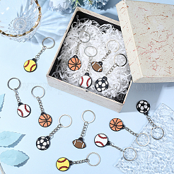 25 Stück 5 Stile Sport-Serie Silikon-Schlüsselanhänger&nbsp;KEYC-SC0002-01