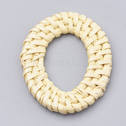 Anelli di collegamento intrecciati a mano verniciati a bastoncino / rattan&nbsp;WOVE-N007-04F