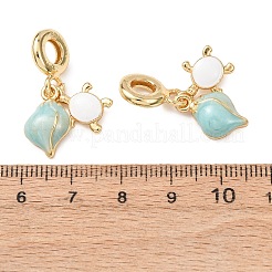 Europäische Hängeanhänger aus Messing und Emaille im Ozean-Stil&nbsp;KK-H278-06G