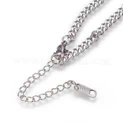 Collane con ciondolo iniziale diviso in acciaio inossidabile 304 anti-ossidazione&nbsp;NJEW-L152-03N