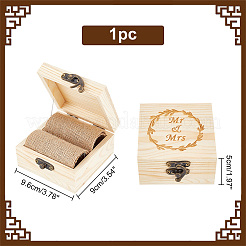 Quadratische Aufbewahrungsboxen für Fingerringe aus Holz&nbsp;CON-WH0086-062