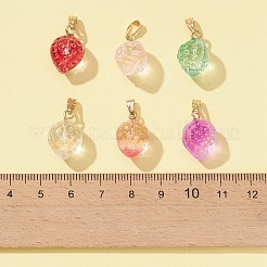 24 Stk. 6 Stil transparente sprühlackierte Glasanhänger&nbsp;GLAA-FS0001-33
