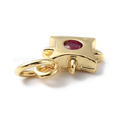 Estante de placas micro latón allanan charms de circonio cúbico&nbsp;KK-F852-02G