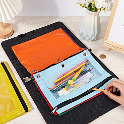 6 pièce de tissu Oxford bicolore avec étuis à stylos en alliage pour classeur à 6 anneaux&nbsp;AJEW-CP0008-03