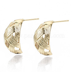 Boucles d'oreilles demi-créoles en laiton&nbsp;KK-N232-110G-NF