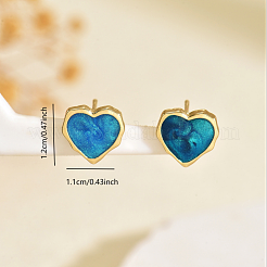 Boucles d'oreilles à tige en forme de coeur en acier inoxydable&nbsp;ZQ8319-4