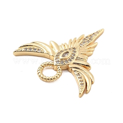 Ciondoli in vero ottone placcato oro 18k con micro pavé di zirconi&nbsp;KK-L209-099G-02