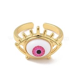 Anillo de puño abierto ojo de caballo de acrílico&nbsp;RJEW-B042-04G-02