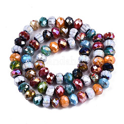 Facettierte handgemachte Millefiori Glasperlen Stränge&nbsp;LK-T001-09