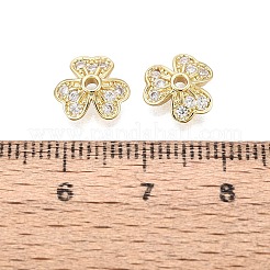 Messing Micro Pave klare Zirkonia Perlenkappen&nbsp;KK-Q071-11G-02