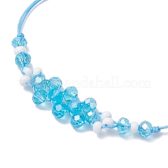 Braccialetti di perline di vetro intrecciate galvanizzate&nbsp;BJEW-MZ00183-01