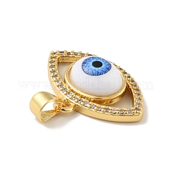 Pendentifs avec zircon cubiques à micro-pavés en laiton&nbsp;KK-B059-40G