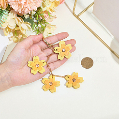 1 ciondolo decorativo a forma di fiore in pelle PU&nbsp;HJEW-CL0001-25
