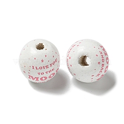Perles européennes en bois imprimées&nbsp;WOOD-G022-20B
