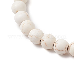 Braccialetti elastici in perline di magnesite sintetica per donne e uomini&nbsp;BJEW-TA00581-01