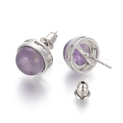 Naturelles améthyste boucles d'oreille&nbsp;EJEW-F162-H07