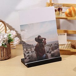 Schallplattenständer aus Holz mit Schlitzen und Edelstahlhalterung&nbsp;ODIS-WH0043-344B