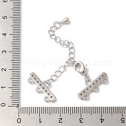 Prolunga catena in zirconi cubici micro pavè di ottone&nbsp;LS-KK-L216-004B-P