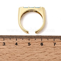 Bagues ouvertes en laiton avec micro pavé de zircones cubiques pour femmes&nbsp;RJEW-L343-02G