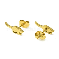 Graziosi orecchini a bottone in acciaio inossidabile 304 con tema animale&nbsp;LS-EJEW-B041-03I-G