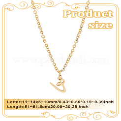 Collier avec pendentif lettre en acier inoxydable 304&nbsp;NJEW-LP0001-39V-G