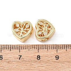 Messing Micro Pave klare Zirkonia europäische Perlen&nbsp;KK-G551-02G