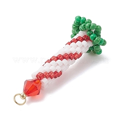 Weihnachtskerzenanhänger aus Glasperlen&nbsp;PALLOY-MZ01003-01