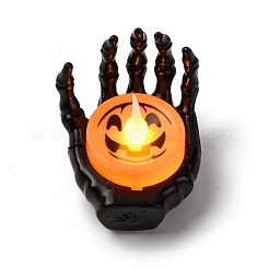 Figuras de luz LED con forma de mano de esqueleto de resina para Halloween&nbsp;AJEW-Z036-02B
