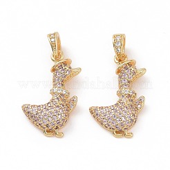 Pendenti in zirconi cubici trasparenti in micro pavè di ottone&nbsp;ZIRC-F135-22G