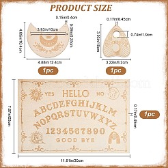 Ensembles d'artisanat de sorcière en bois&nbsp;DJEW-WH0063-29C