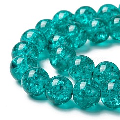 Chapelets de perles en verre craquelé peints à la bombe&nbsp;CCG-Q001-8mm-15