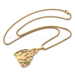 201 collane con ciondolo religioso in acciaio inossidabile&nbsp;NJEW-Z058-05G