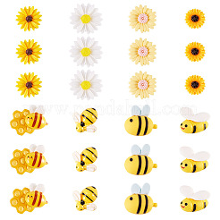 80 Stück 8 Stile Harz Cabochons Bienen & Blume&nbsp;RESI-TA0004-24