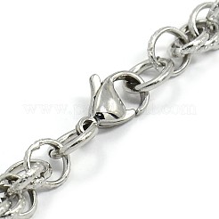 Bracciali a catena in corda di acciaio inossidabile 304 alla moda e resistenti all'ossidazione&nbsp;STAS-A028-B035P