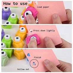 Mini ensembles de poinçons en papier kraft en plastique de couleur unique ou mélangée au hasard pour le scrapbooking et l'artisanat en papier&nbsp;AJEW-L051-01