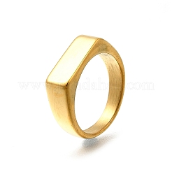 Anelli rettangolari in acciaio inossidabile 304 per le donne&nbsp;RJEW-B120-01G