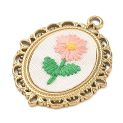 Anhänger aus Edelstahl 304 und Stoff&nbsp;STAS-I369-10G-02