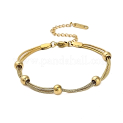 Bracelets multibrins en acier inoxydable 304&nbsp;BJEW-Q040-01G