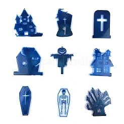 Stampi in silicone con ciondolo fai da te per casa stregata/bara/lapide a tema Halloween&nbsp;DIY-F142-06