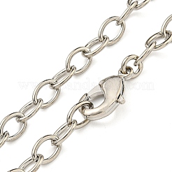 Fabrication de colliers à breloques ovales en laiton plaqué sur support avec plateau&nbsp;NJEW-A024-02P