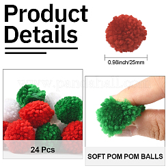 24 boule de pompon en laine douce de 3 couleurs&nbsp;DIY-SC0031-30C