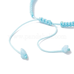 Verstellbare geflochtene Rautenarmbänder aus natürlichem Edelstein für Damen&nbsp;BJEW-JB10993-01