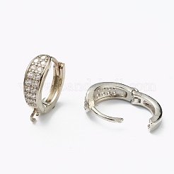 Accessoires de puces d'oreilles en laiton zircone cubique claire micro pavé&nbsp;ZIRC-L097-024P