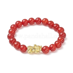 Braccialetti elastici in corniola naturale per coppia&nbsp;BJEW-JB12181