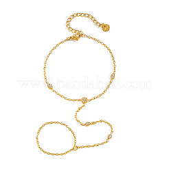 Geometrische Handkettenarmbänder aus Edelstahl 304 mit Kristall-Strassen&nbsp;VG4672