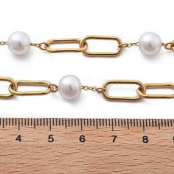 Ionenplattierung (IP) 304 Edelstahl ovale Gliederkette Halsketten für Frauen&nbsp;NJEW-P320-23G