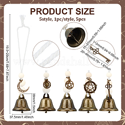 5 pz 5 set di ornamenti sospesi a forma di campana di ferro&nbsp;HJEW-PH02192